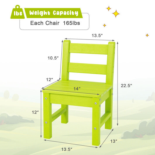 2 Pieces Kids Learning Chair set with Backrest-Green Online Sale