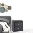 21  Dark Gray Velvet Two Drawer Nightstand on Sale