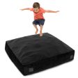 57 x 57 Inch Crash Pad Sensory Mat with Foam Blocks and Washable Velvet Cover-Black Hot on Sale