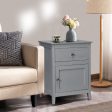 2-Tier Accent Table with Spacious Tabletop-Gray For Discount