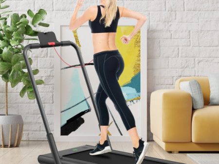 2-in-1 Folding Treadmill with Remote Control and LED Display-Black Online Hot Sale