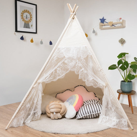 Kids Lace Teepee Tent Folding Children Playhouse with Bag For Discount