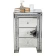 27  Silver Three Drawer Mirrored Nightstand Online now