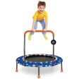 36 Inch Mini Trampoline with Colorful LED Lights and Bluetooth Speaker-Blue Online Hot Sale