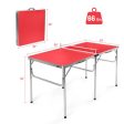 60 Inch Portable Tennis Ping Pong Folding Table with Accessories-Red Sale