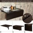 31.5 x 23.5 Inch Wall Mounted Folding Table for Small Spaces-Brown For Discount