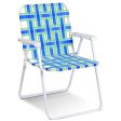 6 pcs Folding Beach Chair Camping Lawn Webbing Chair-Blue Online