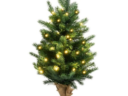 24 Inch Tabletop Fir Artificial Christmas Tree with LED Lights Fashion