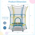 Mini Trampoline for Kids with Safety Enclosure Net and Foam Handles-Yellow Online