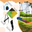 Saucer Tree Swing Surf Kids Outdoor Adjustable Oval Platform Set with Handle-Color Fashion