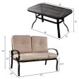 2 Pieces Patio Outdoor Cushioned Coffee Table Seat-Beige Supply