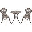 3 Pieces Cast Aluminum Bistro Set Fashion