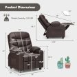 PU Leather Kids Recliner Chair with Cup Holders and Side Pockets-Brown Online Hot Sale