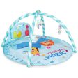 Baby Activity Play Piano Gym Mat with 5 Hanging Sensory Toys-Blue Online