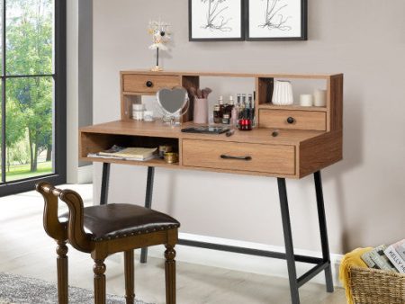 42-Inch Vanity Desk with Tabletop Shelf and 2 Drawers-Natural Online Hot Sale