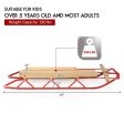 54 Inch Kids Wooden Snow Sled with Metal Runners and Steering Bar Online Hot Sale