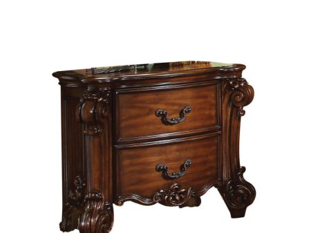 30  Chestnut Two Drawers Solid Wood Nightstand Online Sale