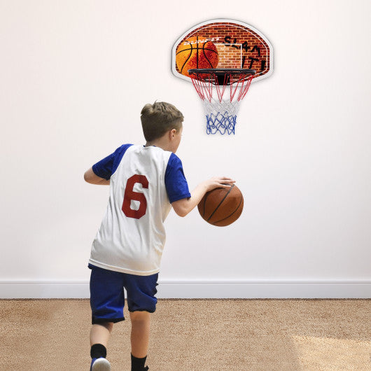 Wall Mounted Fan Backboard with Basketball Hoop and 2 Nets Online Sale