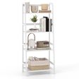 47.5 Inch 4-Tier Multifunctional Bamboo Bookcase Storage Stand Rack-White Cheap