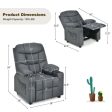 PU Leather Kids Recliner Chair with Cup Holders and Side Pockets-Gray Hot on Sale