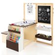 Kids Art Center Wooden Table Bench Set-Brown Online Sale