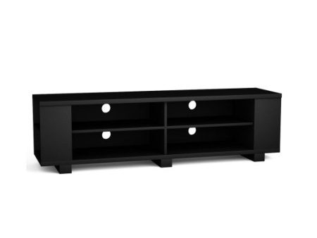 59 Inch Console Storage Entertainment Media Wood TV Stand-Black Online Sale