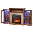 Fireplace TV Stand with 16-Color Led Lights for TVs up to 65 Inch For Sale