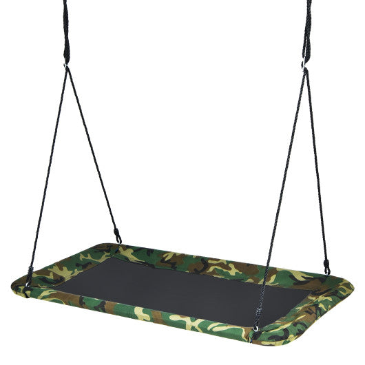 60 Inches Platform Tree Swing Outdoor with  2 Hanging Straps-Camouflage Sale