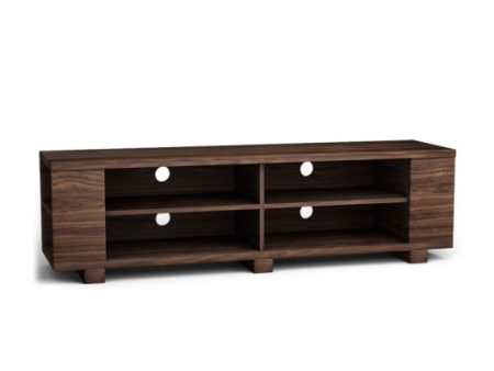 59 Inch Console Storage Entertainment Media Wood TV Stand-Walnut Fashion