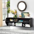 48.5 Inch 2 Tier Modern Wall Mounted Hanging Floating Shelf-Brown Cheap