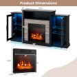 Fireplace TV Stand with 16-Color Led Lights for TVs up to 65 Inch-Black Supply