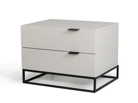 16  Grey Mdf And Metal Nightstand on Sale