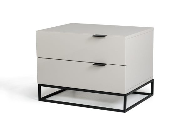 16  Grey Mdf And Metal Nightstand on Sale