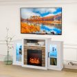 Fireplace TV Stand with 16-Color Led Lights for TVs up to 65 Inch-White Fashion