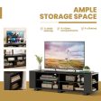 59 Inch Console Storage Entertainment Media Wood TV Stand-Black Online Sale