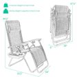 2 Pieces Folding Lounge Chair with Zero Gravity-Navy Supply