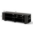 59 Inch Console Storage Entertainment Media Wood TV Stand-Black Online Sale