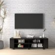 59 Inch Console Storage Entertainment Media Wood TV Stand-Black Online Sale