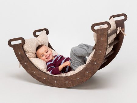 Climbing Arch Chocolate + Cushion - Montessori Climbers for Toddlers Supply