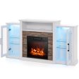 Fireplace TV Stand with 16-Color Led Lights for TVs up to 65 Inch-White Fashion